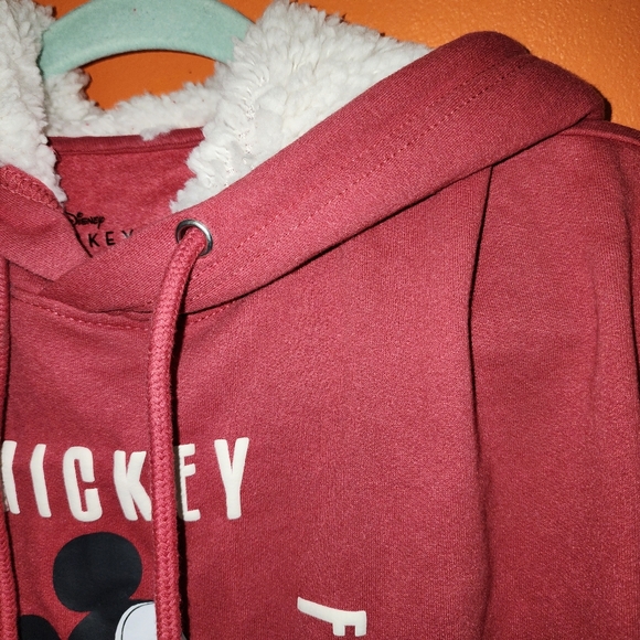 Mickey Mouse Women's Faux Sherpa Knit Hoodie Top - Picture 6 of 7